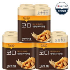 코디 기름먹는 UKP 키친타월 140매 4롤 x 3팩, 3개