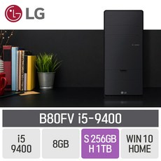 LG 데스크탑 PC B80FV i5-9400, RAM 8GB + SSD 256GB + HDD 1TB
