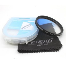 새로운 rise uk 58mm 회전 grad 졸업 된 블루 컬러 렌즈 필터 + 캐논 eos 700d 600d 550d 니콘 카메라 용 필터 케이스, 단일옵션선택