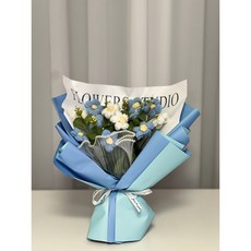 니트꽃다발 완제품 화분 졸업 축하 선물 조화 니트꽃송이 뜨개꽃다발 미니꽃다발, 꽃다발 하늘