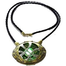 71mm 닥터 스트레인지 아가모토의 눈 부적 펜던트 목걸이 어둠 속에서 빛나는 71mm Dr Doctor Strange Eye of Agamotto Amulet Pendant N