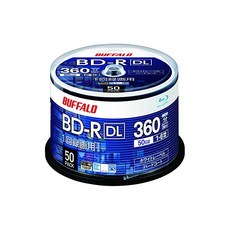 버팔로- 블루레이 디스크 BD-R DL 1회 녹화용 50GB 50매 스핀들 단면 두 층 1-6배속 디가 2016년 출시 이후 동작 확인 완료 화이트 레벨