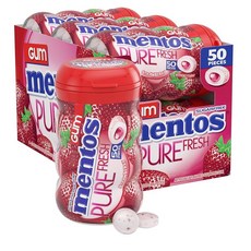 BF Mentos 멘토스 퓨어 프레시 무설탕 츄잉껌 자일리톨 함유 딸기 50개입벌크