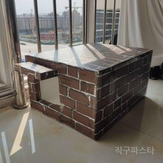 길고양이 겨울집 급식소 난방 길냥이집 강아지 만들기 애견 바람막이, 1개, 브라운