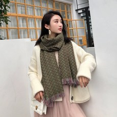 드렌스 겨울 목도리 그린 여성 숄 머플러