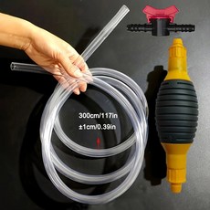 가솔린 사이폰 호스 가스 오일 물 연료 전송 사이펀 펌프 휴대용 범용 핸드 1pc, 2) 3 metre