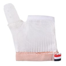 손가락빨기방지 손빨기방지 손빠는아기 손톱물어뜯기방지 아기 엄지 손가락 빠는 중지 젖니 장갑 물기 방지 손 실리콘 Teether 유아 젖니가 남 장난감 가드 키트, [01] white, [01] white, 1개