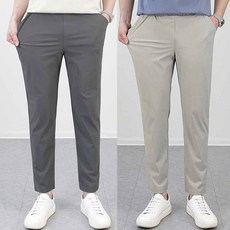 로코비전 1+1 남성 냉감 바지 링클프리 시원한 여름 아이스 스판 밴딩 빅사이즈 슬랙스