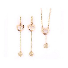 14k하트목걸이귀걸이셋트