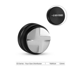MHW-3BOMBER 커피 분배기 및 에스프레소 탬퍼 전문 탬핑 매트 브러시 세트 홈 바리스타 액세서리 51mm 58mm, 04 53mm 4 oars black, 1개