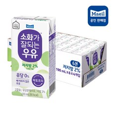 매일유업 소화가 잘되는 우유 저지방, 190ml, 24개