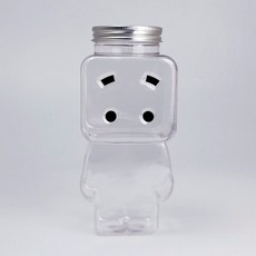 로보트 캐릭터 보틀 450ml 공병 밀크티병 귀여운 쥬스병 음료 어린이집 답례품, 1개(낱개), 1개