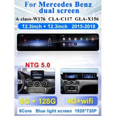 차량용 안드로이드 올인원 카오디오 메르세데스 벤츠 A 클래스 CLAGLAW176CLA-C117GLA-X156 2013-2018 용 자동차 라디오 멀티미디어 비디오 플레이어 GPS, 12.3 8G 128G 5.0, Eight Core, 1개