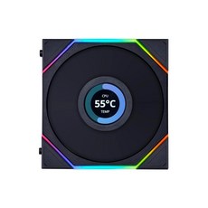 Lian Li UNI Fan TL LCD 140 - 데이지 체인 솔루션 ARGB 팬 FDB 베어링 화이트 싱글 팩 컨트롤러 없음 (14TLLCD1W.미국), LCD 120 Black _Li UNI