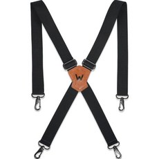 웰킨랜드 1.5인치 블랙 멜빵 헤비 듀티 멜빵 남성 편안한 튼튼한 후크 작업 남성 청바지 후크 벨트 루프 WELKINLAND