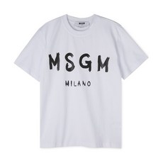 [엠에스지엠] MSGM 여성 브러쉬드 로고 화이트 반팔티 2000MDM510 200002