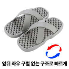 위시어스 앞뒤로 신기 편한 양방향 욕실화, 1개, 그레이 1세트, 그레이