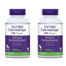 Natrol 나트롤 탄수화물 조절 파세올라민 흰강남콩 추출물 1000mg 60캡슐, 2개,