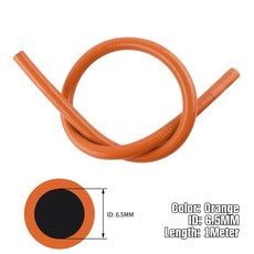 스트레이트 실리콘 냉각수 호스 인터쿨러 파이프 1 계량기 길이 ID 6.5mm 8mm 10mm 노란색, 1개