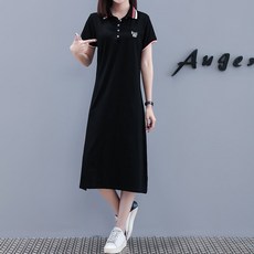 D7915 여성 반팔 카라 폴로 원피스