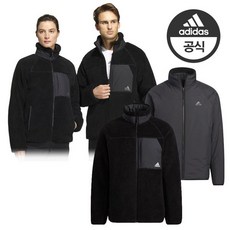 아디다스 ADIDAS 퍼포먼스 HN2077 리버서블 쉐르파 남녀공용 블랙 재킷