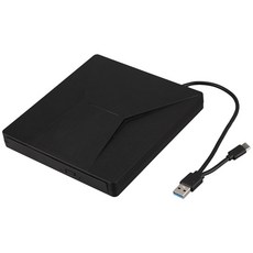 USB 3.0 C 타입 휴대용 고속 DVD RW 버너 다채로운 드라이브 플레이어 윈도우 OS 컴퓨터용, black