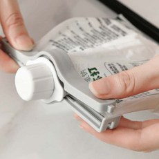 밀봉 집게 주방 밀가루 봉투 보관 가루 세제 봉지캡 HNSJ, 1개, 화이트