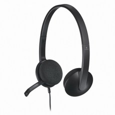 유선 헤드셋 H340 헤드밴드형 블랙