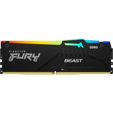 킹스턴 테크놀로지 퓨리 비스트 RGB 16GB 5200MT/s DDR5 CL40 DIMM 데스크톱 메모리 (Kit of 2) | 인텔 XMP 3.0 적외선 싱크 기술 오버클럭 안정