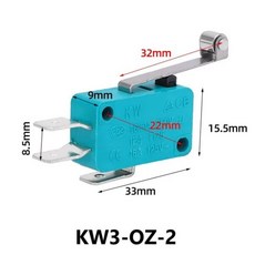 스위치부속품 KW3-OZ 스위치 직각 2 핀 실버 접점 조명 16A, 5개