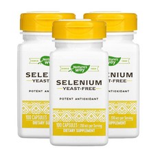 네이처스웨이 셀레늄 셀레니움 세레늄 200mcg 100캡슐 3개 Selenium