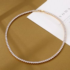 불가리목걸이 18K 펜던트 여성용 랩 다이아몬드 화이트 골드 채워진 파티 웨딩 신부 테니스 초커 쥬얼리 트렌디