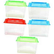 5pcs 휴대용 수족관 어항 혼합 수조 투명 반려동물 운반 거북이 햄스터 물고기