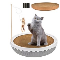  AcCE 쓰리씨이ncyc 원형 판지 고양이 스크래처 침대 레진 하우징 포함 대형 스크래치 볼 리필 세면대 양면 패드 실내 고양이용 (그레이) 519843, Gray Cat Scratch Bowl519843 