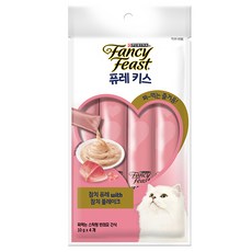 퓨리나 *5개묶음* 팬시피스트 퓨레키스 참치&참치플레이크 10g 4개입[고양이짜먹는간식], 1개