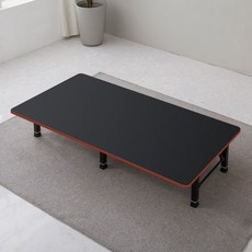 이반가구 4단 쌍다리 좌식 접이식 테이블, 블랙(테두리:레드)