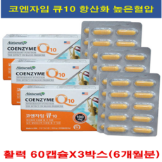 네추럴라이즈 코엔자임Q10 코엔자임큐텐 코큐텐 코큐10 60캡슐X3 (6개원분) (하루1알) 건강기능식품 활력 활성산소 항산화 혈압 미국직수입 건강 면역력증진, 3박스, 60정