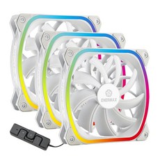 에너맥스 Enermax SQUA 12cm 3 시리즈 UCSQARGB12P-W-BP3 주소 지정 가능한 RGB 팬 화이트 926115