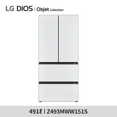 LG전자 (올화이트)LG 오브제 메탈 김치톡톡 김치냉장고 (491L) Z493MWW151S