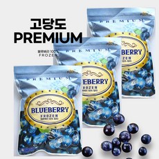 세척완료 냉동 블루베리 프리미엄급 고당도 3kg (1kg x 3봉), 1kg, 3개