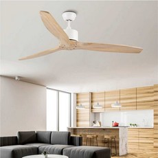 레스토랑 북유럽 실링팬 조명 스틱 노르딕 대형 무소음, 1개, 7. 60인치 전백 리모컨