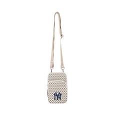 MLB 공용 모노그램 미니 크로스백 32BGDK011-50L, NY 베이지