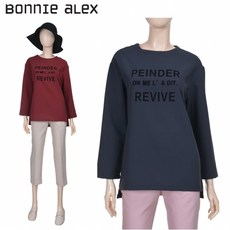 보니알렉스 (보니알렉스) 심플 로고 라운드 티셔츠(BCTA111A)