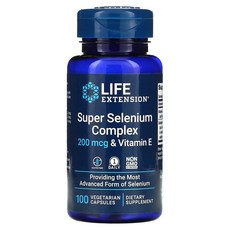 Life Extension 슈퍼 셀레늄 복합체 & 비타민E 200mcg 베지 캡슐 100정, LifeExtension슈퍼셀레늄복합체&비타민E20, 1개