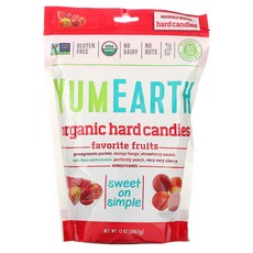YumEarth 유기농 하드 캔디 종합 과일 맛 368.5g(13oz) 1팩, 368.5g, 1개