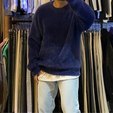 어썸블랑 도톰한 남자앙고라니트 남성오버핏니트