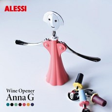 [일본정품수입]Alessi 알레시 Wine opener Anna G&lt;br&gt; 와인 오프너 안나 코크 스크류 제외 Alessandr, 1개, 06 옐로우