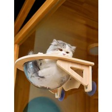 고양이창문해먹 캣워커 고양이 선반 윈도우, 1개, 소형 나무아크릴