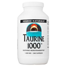 소스네츄럴스 Source Naturals 타우린 1000mg 캡슐, 240정, 3개