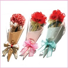 미누아띠 [DIY]카네이션 리본 볼펜 코사지 등 재료, 포장지 재료 도매 : 핑크, 20개
